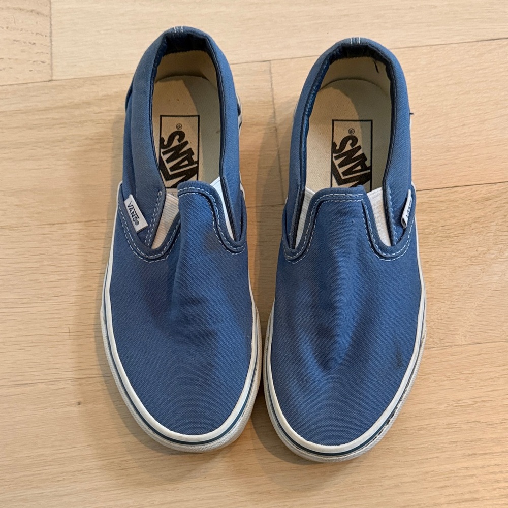 Vans Kids Classic Slip-On Sneakers - Blue Canvas - Picture 2 of 4